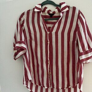 JCREW 100% Cotton Striped Button Up Shirt Size Small